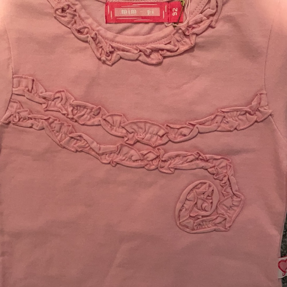New Mim-Pi Pink SS Top & Ruffle Bottoms Set - Picture 2 of 3
